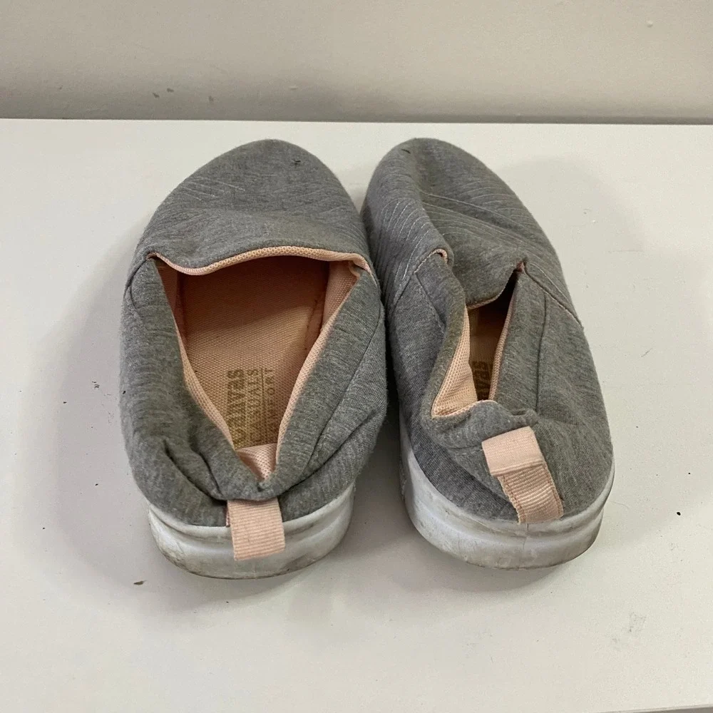 Canvas Casuals Slip On Shoes Womens‎ 7 Gray Comfort Jersey Knit Flats